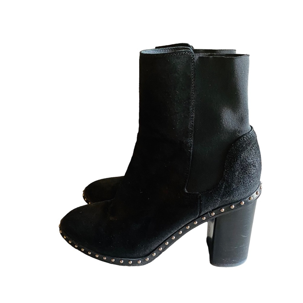 Rag & Bone Romi Waxy Studded Suede Boot in Black - Picture 4 of 9
